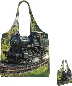 Canvas Tote Bag Lightweight Reusable Grocery Shopping Bag Teal Grey and White Floral Handbag for Women Men
