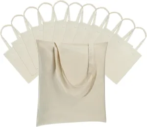 Canvas Tote Bag - Lightweight Thin Tote Bags Bulk Blank Reusable Grocery Bags for DIY Gift Sublimation Activity