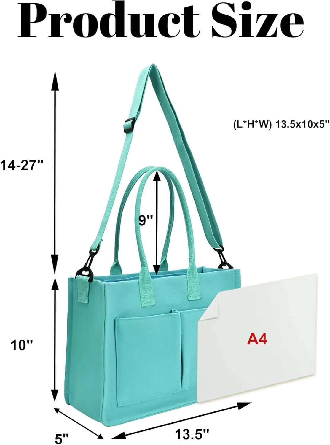 Canvas Tote Bag Shoulder Handbags with Zipper Work Bags for Women Crossbody Bags Tote Bag with Compartments for Work