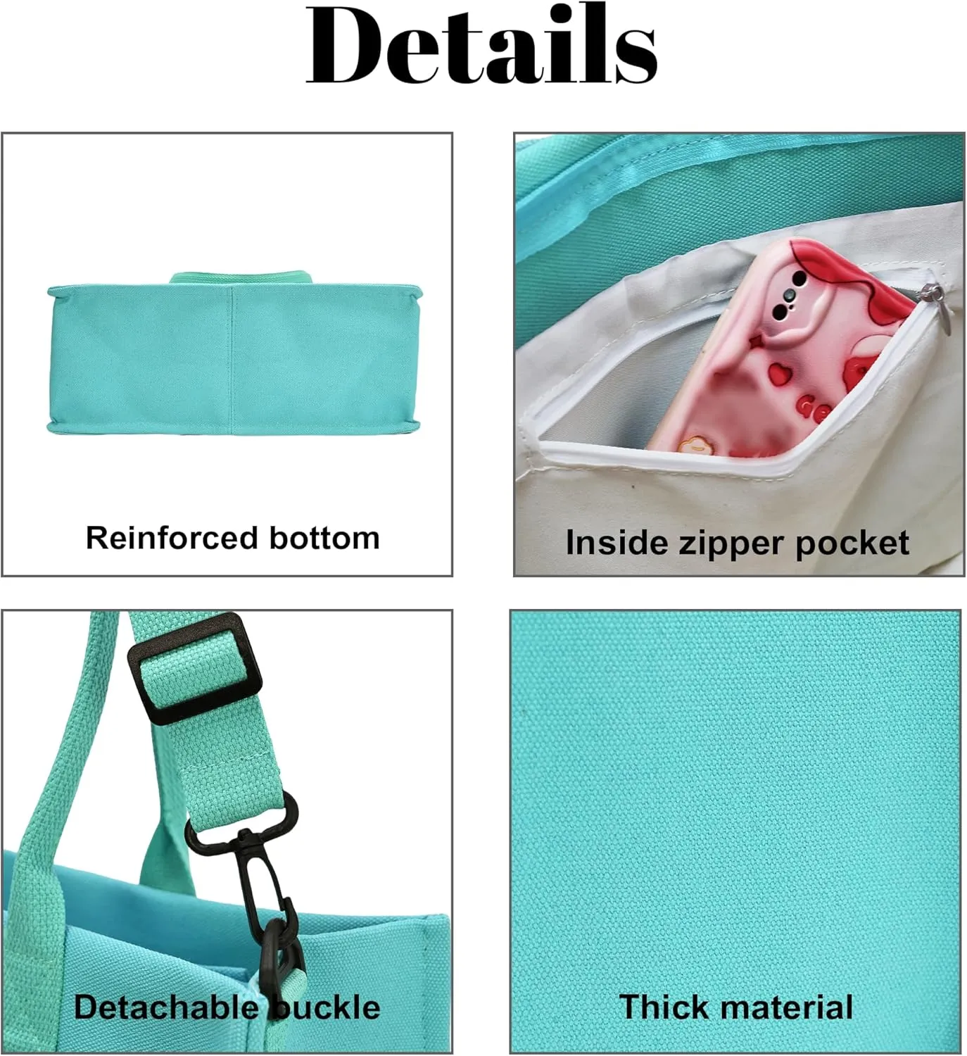 Canvas Tote Bag Shoulder Handbags with Zipper Work Bags for Women Crossbody Bags Tote Bag with Compartments for Work