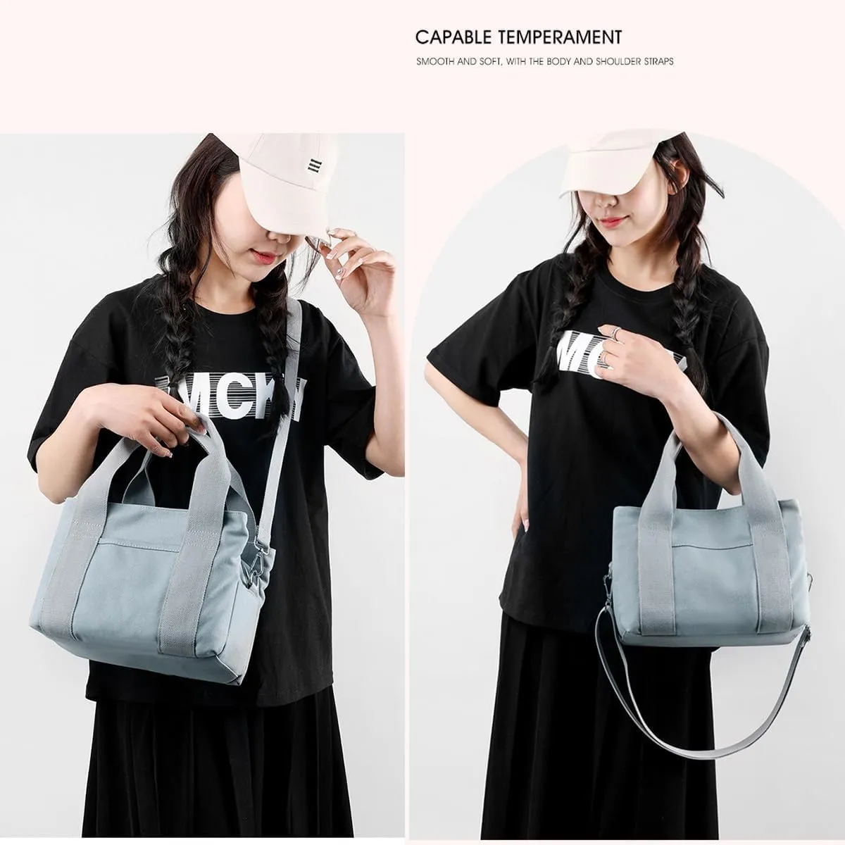 Canvas Tote Bags for Women Shoulder Hobo Bags Handbags Purse Big Satchel Purses Multi-pockets Casual Work Bags 2023