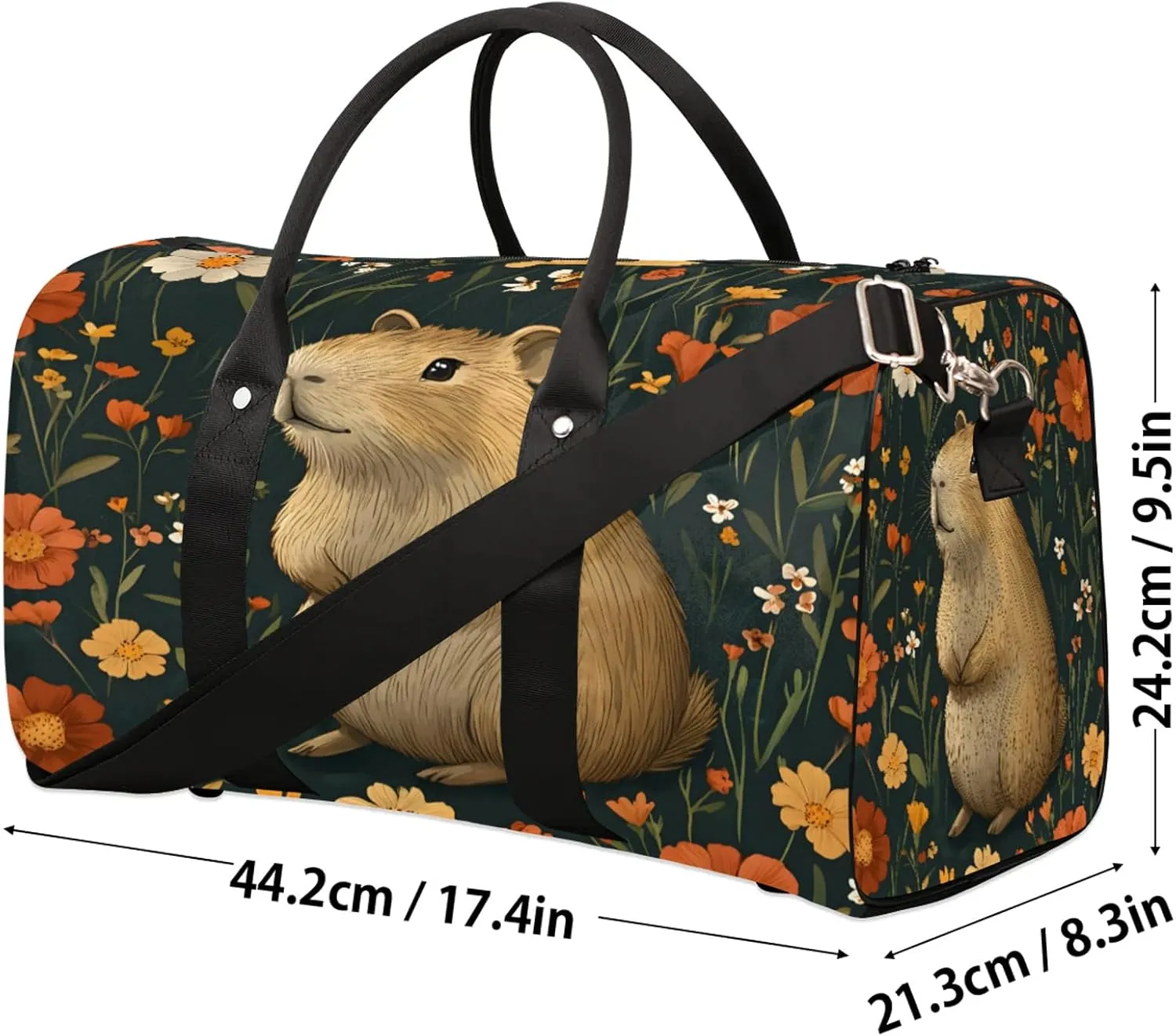Capybara Duffle Bag for Travel, Overnight Weekend Gym Carry On Luggage Bag, Capybara Travel Duffel Bag for Men Women