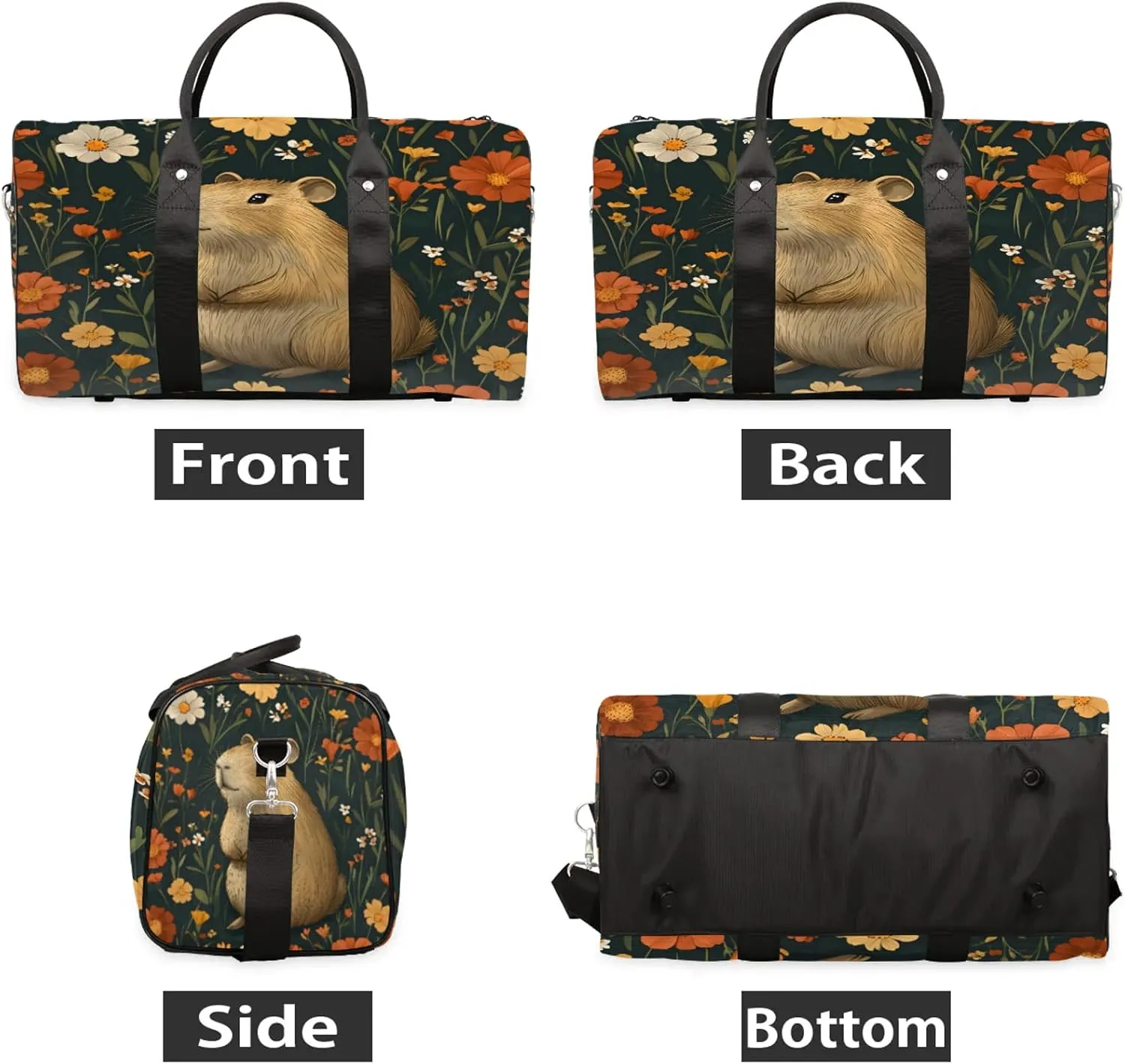 Capybara Duffle Bag for Travel, Overnight Weekend Gym Carry On Luggage Bag, Capybara Travel Duffel Bag for Men Women