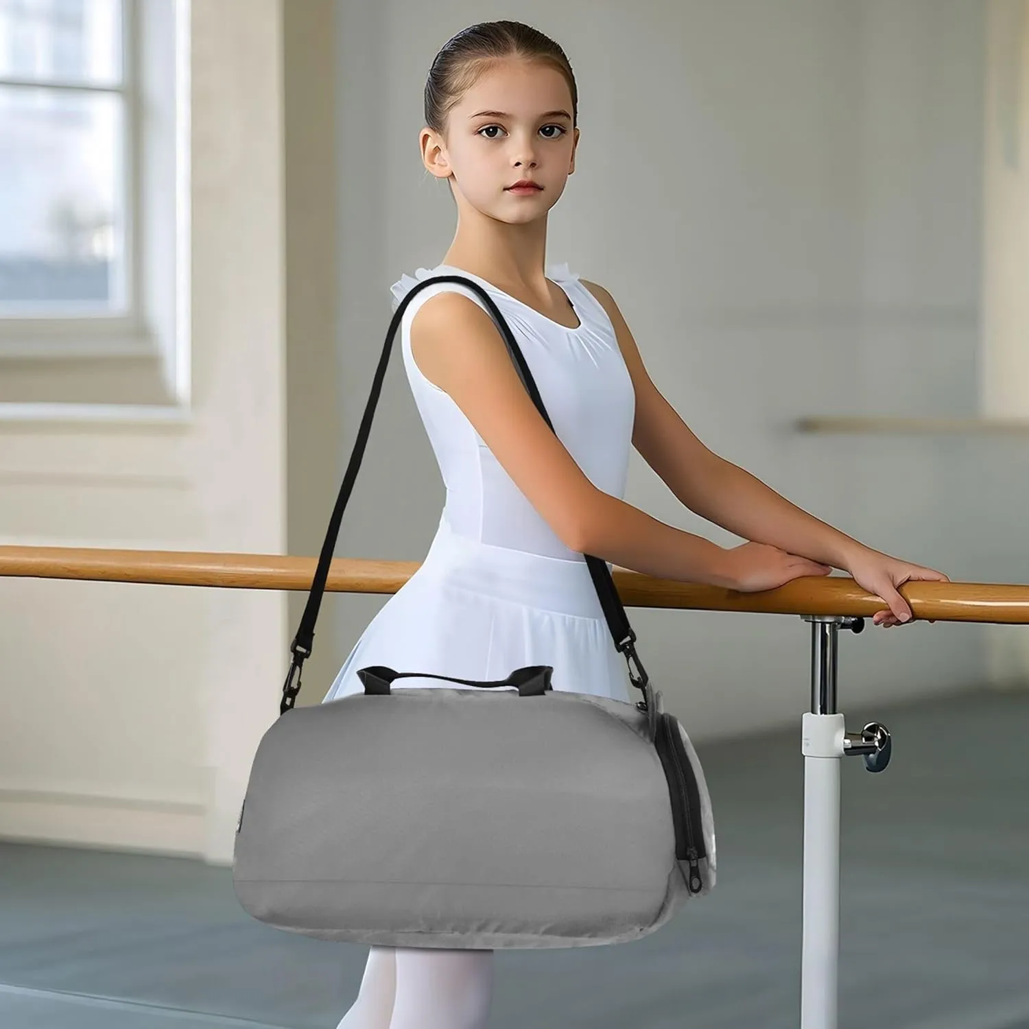 Carry on Duffel Bag Boy Weekender Overnight Dark Gray Girls Tote Duffle Bags Travel with Shoe Compartment