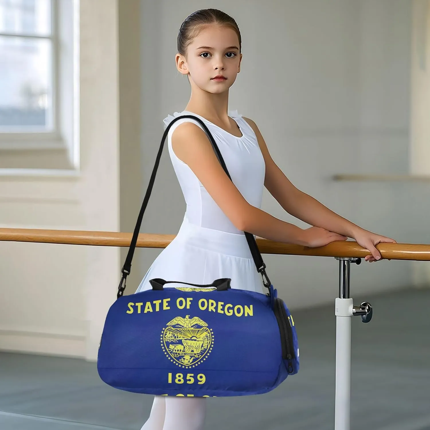 Carry on Duffel Bag Boys Overnight Bags Toddler Girls Duffle Bags Travel Tote Kids Dance Duffle Oregon State Flag