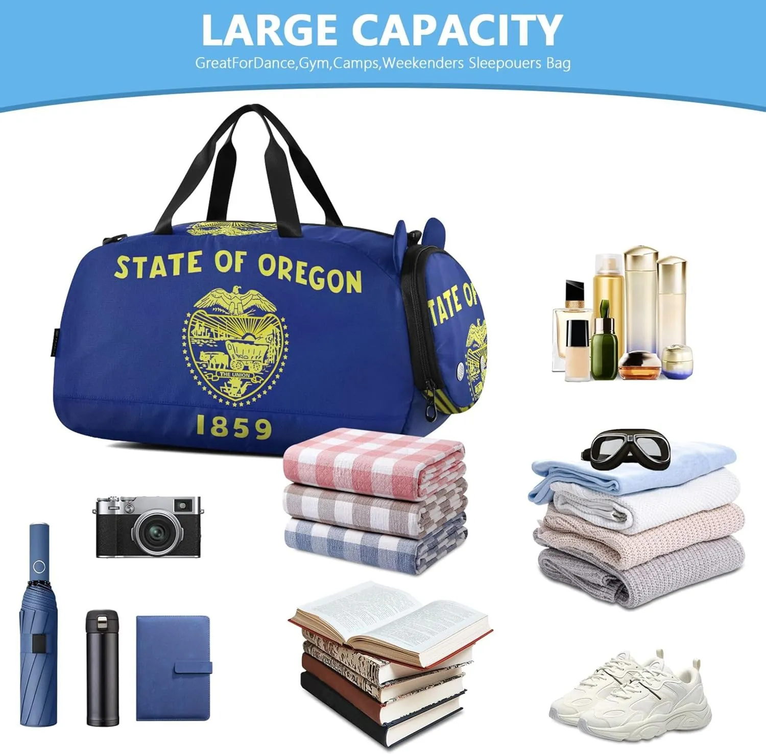 Carry on Duffel Bag Boys Overnight Bags Toddler Girls Duffle Bags Travel Tote Kids Dance Duffle Oregon State Flag