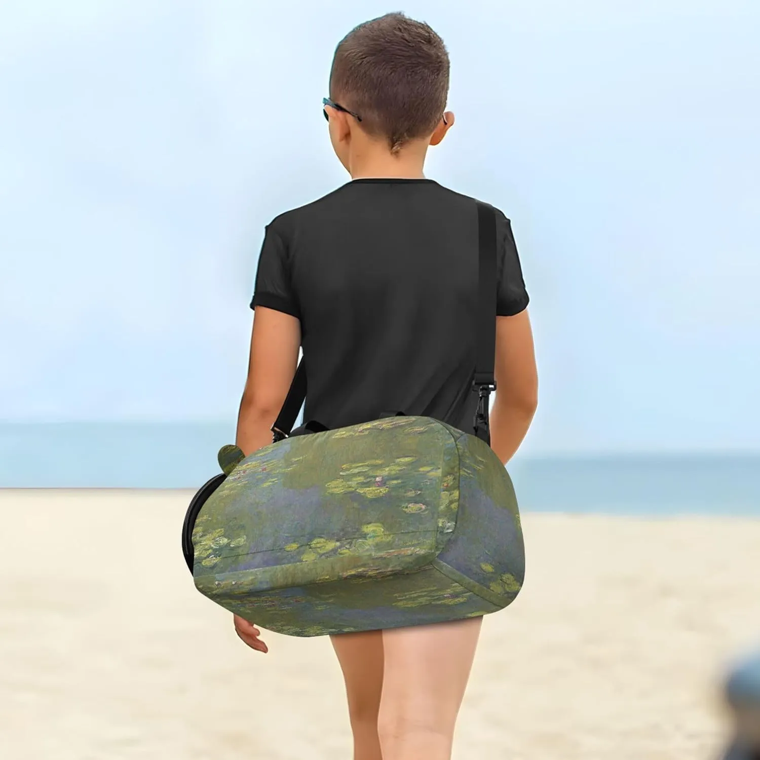 Carry on Duffel Bag Boys Toddler Weekender Bags Water Lilies Claude Monet Nymphéas Travel Duffle Bags Girls Tote Sports Dance Bag