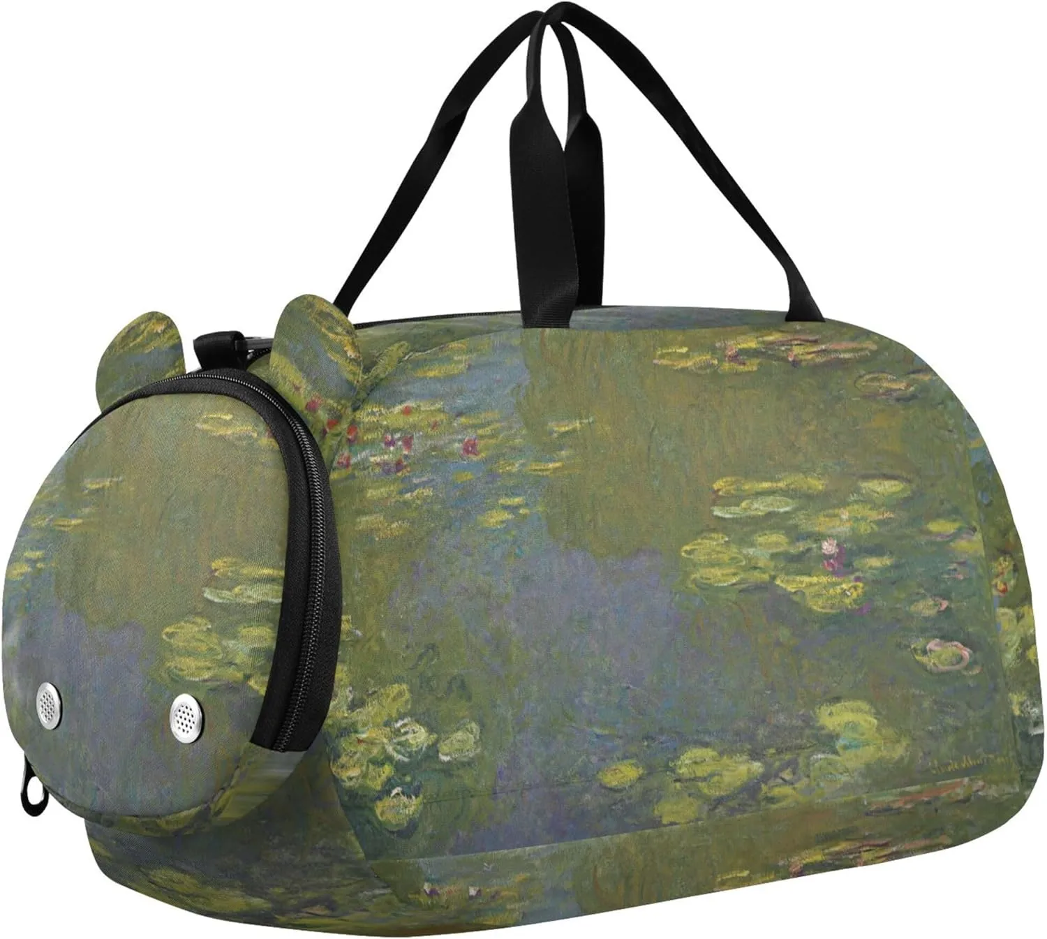 Carry on Duffel Bag Boys Toddler Weekender Bags Water Lilies Claude Monet Nymphéas Travel Duffle Bags Girls Tote Sports Dance Bag