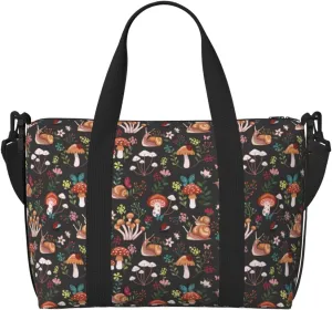 Carry On Duffle Bags Overnight Weekender Bags for Women, Mushroom snail Personal Item Travel Bag, Travel Essentials Sport Gym Bag for Men Women