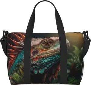 Carry On Duffle Bags Overnight Weekender Bags for Women, Realistic Colorful Chameleon Personal Item Travel Bag, Travel Essentials Sport Gym Bag for Men Women
