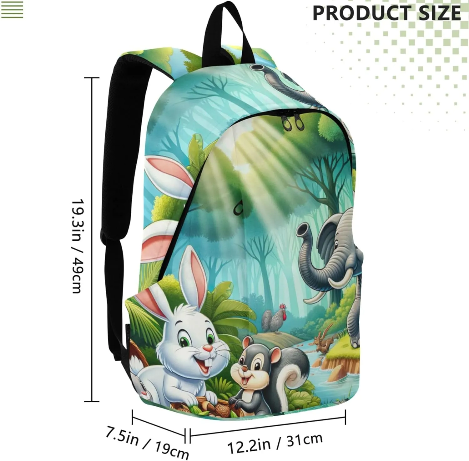 Cartoon Animals in Forest Cool Cute Backpacks for Woman Daypack School Backpack for Teens