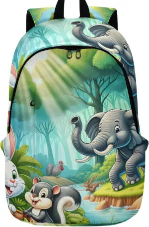 Cartoon Animals in Forest Cool Cute Backpacks for Woman Daypack School Backpack for Teens