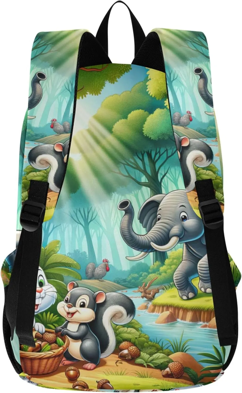 Cartoon Animals in Forest Cool Cute Backpacks for Woman Daypack School Backpack for Teens