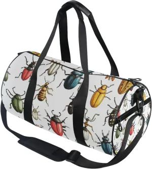 Cartoon Insect Bugs Beetles Gym Duffle Bag Women Men Sports Fitness Bag for Travel Workout Gymnastics Dance Ballet