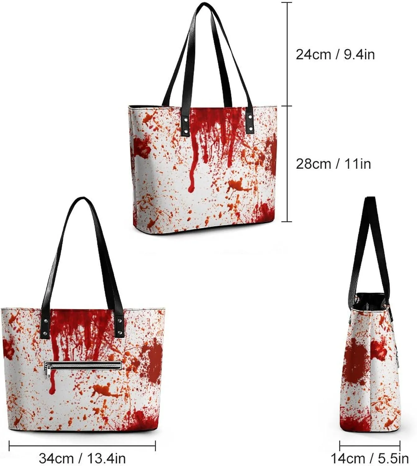 Cartoon Mushrooms A Leather Handbag with Large Capacity And Portability