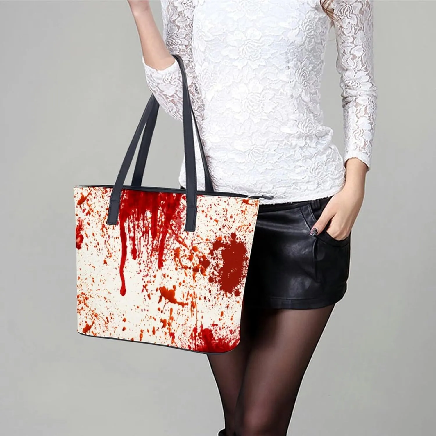 Cartoon Mushrooms A Leather Handbag with Large Capacity And Portability