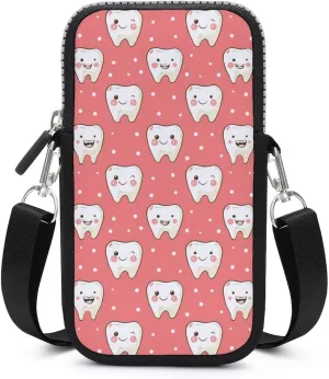 Cartoon Tooth Small Crossbody Bags Cell Phone Purses Travel Pouch Shoulder Bag for Women Men