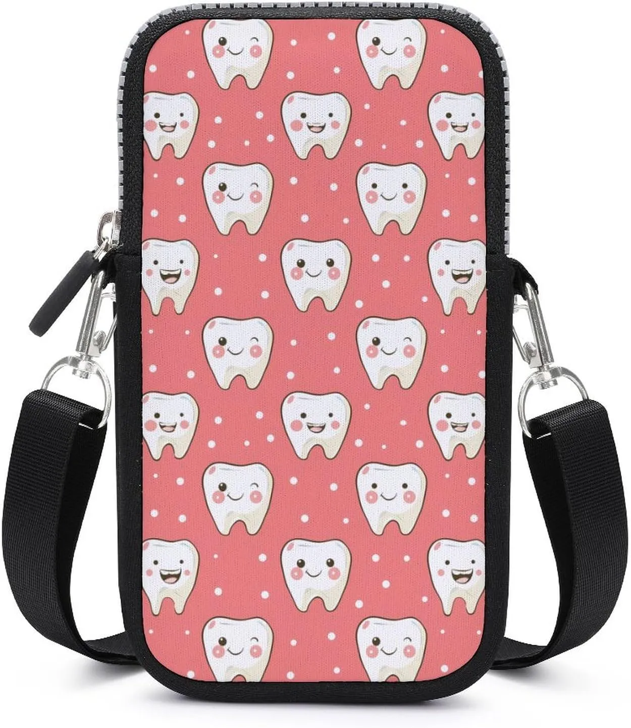 Cartoon Tooth Small Crossbody Bags Cell Phone Purses Travel Pouch Shoulder Bag for Women Men