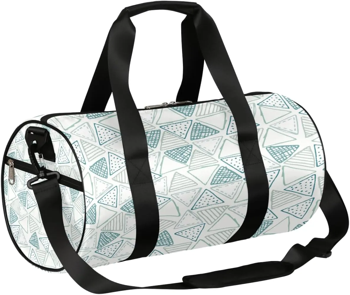 Cartoon Triangular Sports Gym Bag Duffel Bags Workout Lightweight Shoulder Weekender Bag Travel Duffel Bag for Men Women(Geometrical Pattern)