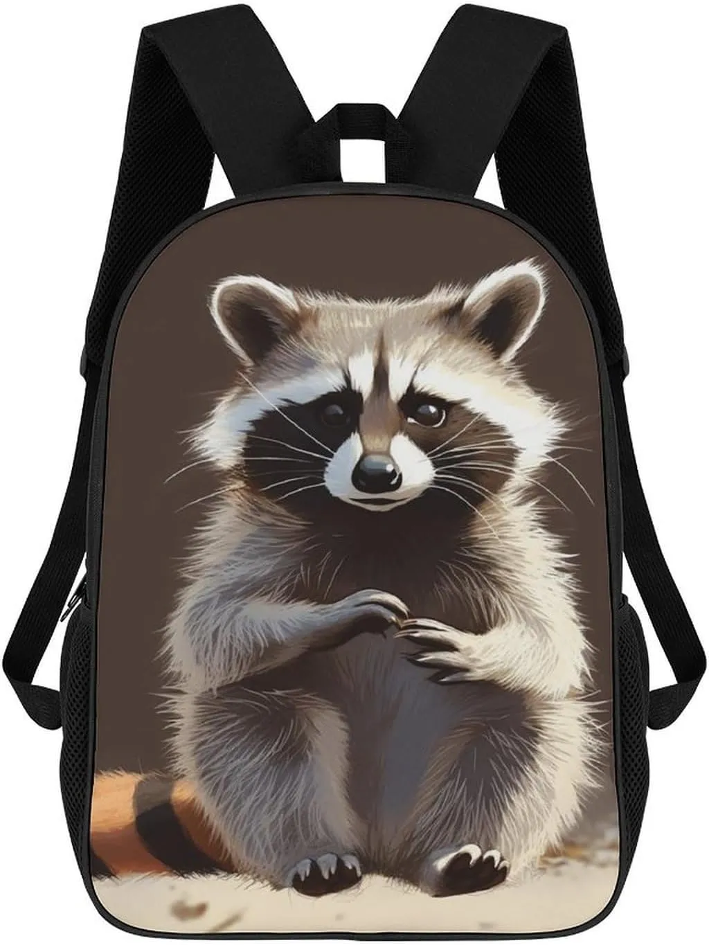Casual Backpack for Men Women Waterproof Lightweight Daypack Travel Laptop Bag Cute Raccoon