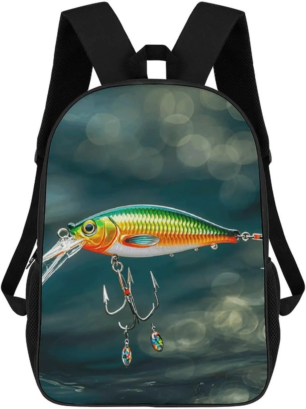 Casual Backpack for Men Women Waterproof Lightweight Daypack Travel Laptop Bag Fishing Lure Style