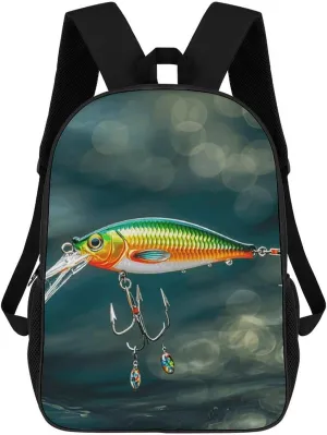 Casual Backpack for Men Women Waterproof Lightweight Daypack Travel Laptop Bag Fishing Lure Style