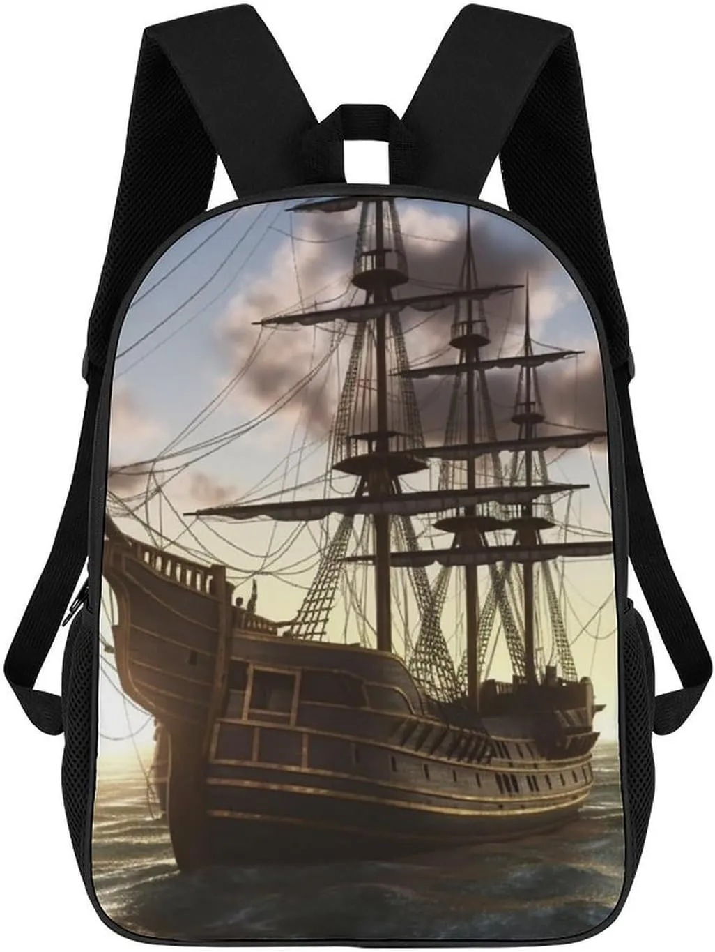 Casual Backpack for Men Women Waterproof Lightweight Daypack Travel Laptop Bag Pirate Ship