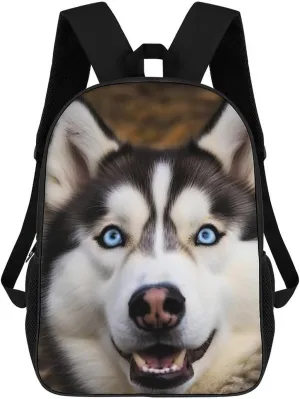 Casual Backpack for Men Women Waterproof Lightweight Daypack Travel Laptop Bag Stupid Husky Dog