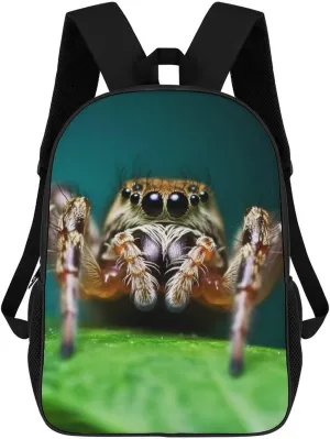 Casual Backpack for Men Women Waterproof Lightweight Daypack Travel Laptop Bag Wildlife Spider