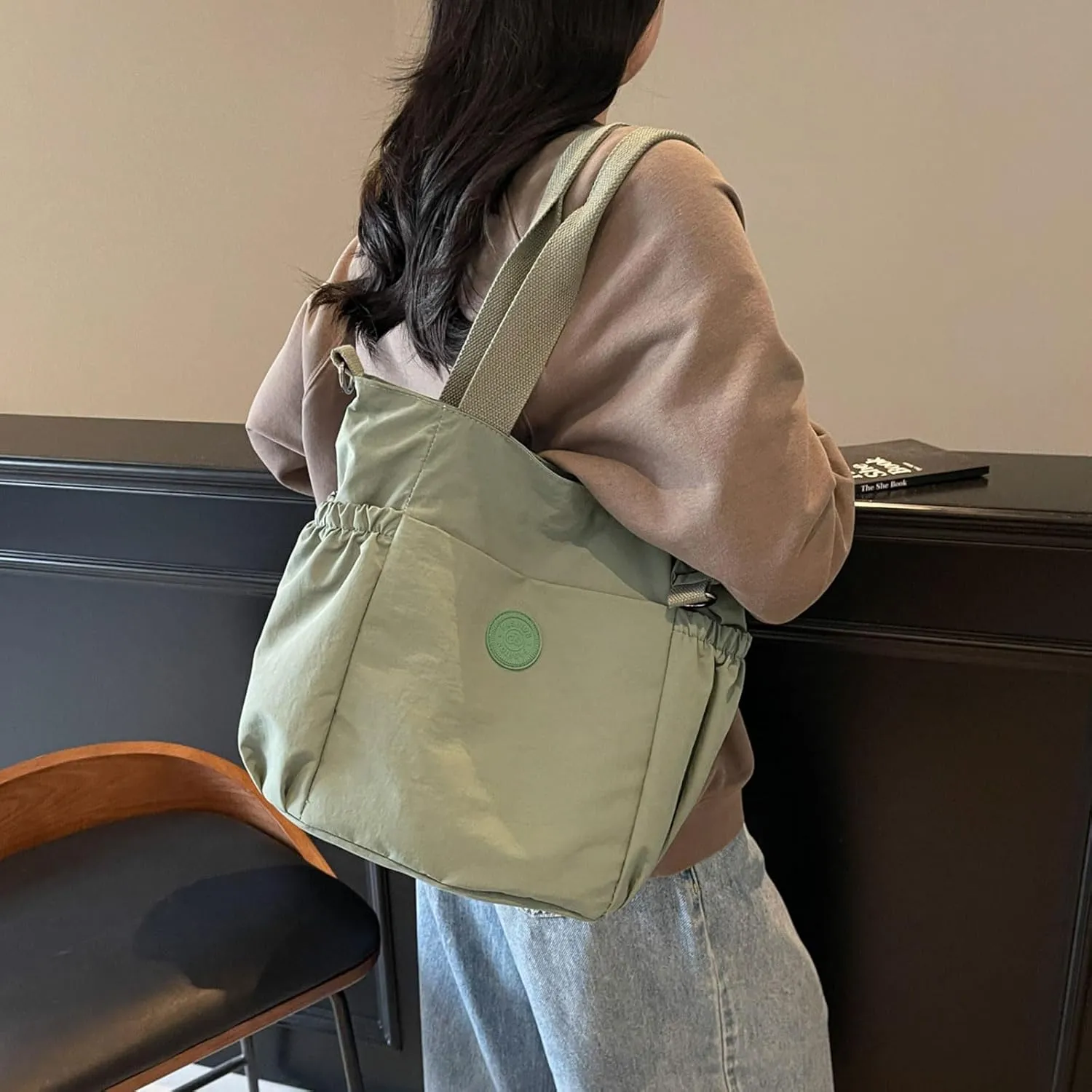 Casual Crossbody Bag Nylon Plain Messenger Bag Hobo Shoulder Bag Travel Daypacks