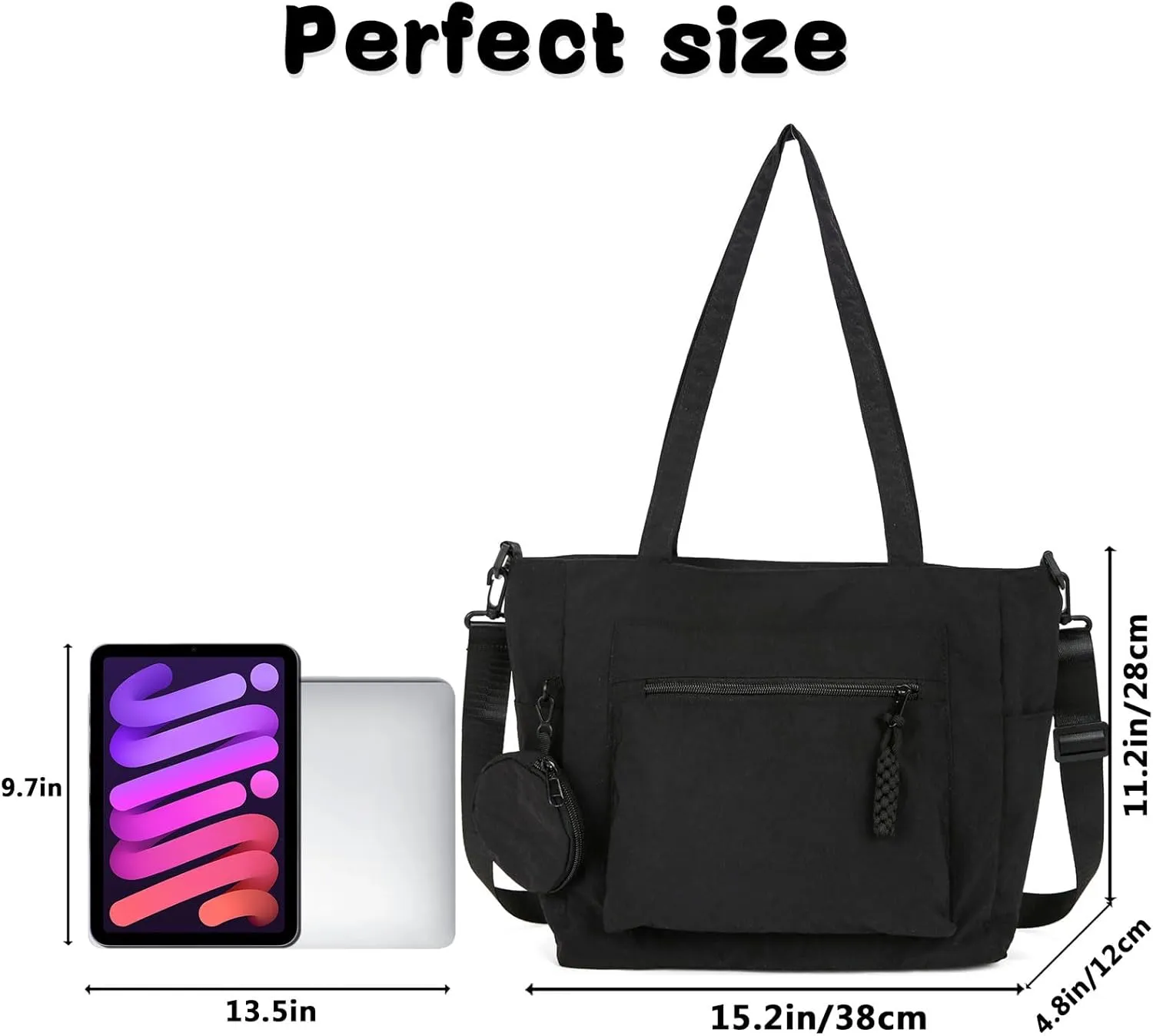 Casual Crossbody Bag Nylon Plain Messenger Bag Hobo Shoulder Bag Travel Daypacks