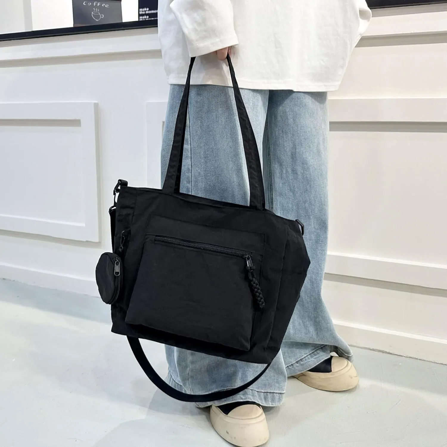 Casual Crossbody Bag Nylon Plain Messenger Bag Hobo Shoulder Bag Travel Daypacks