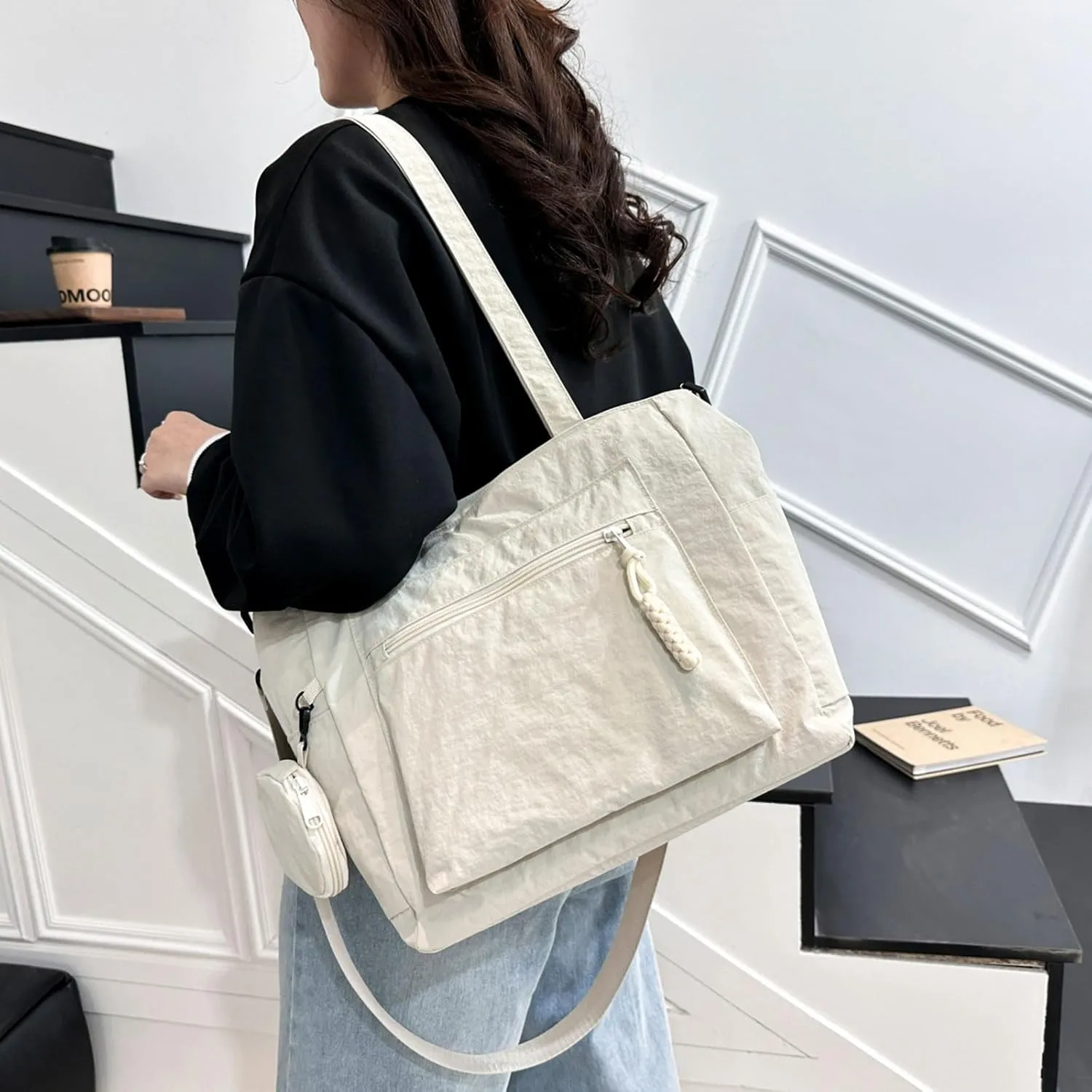 Casual Crossbody Bag Nylon Plain Messenger Bag Hobo Shoulder Bag Travel Daypacks