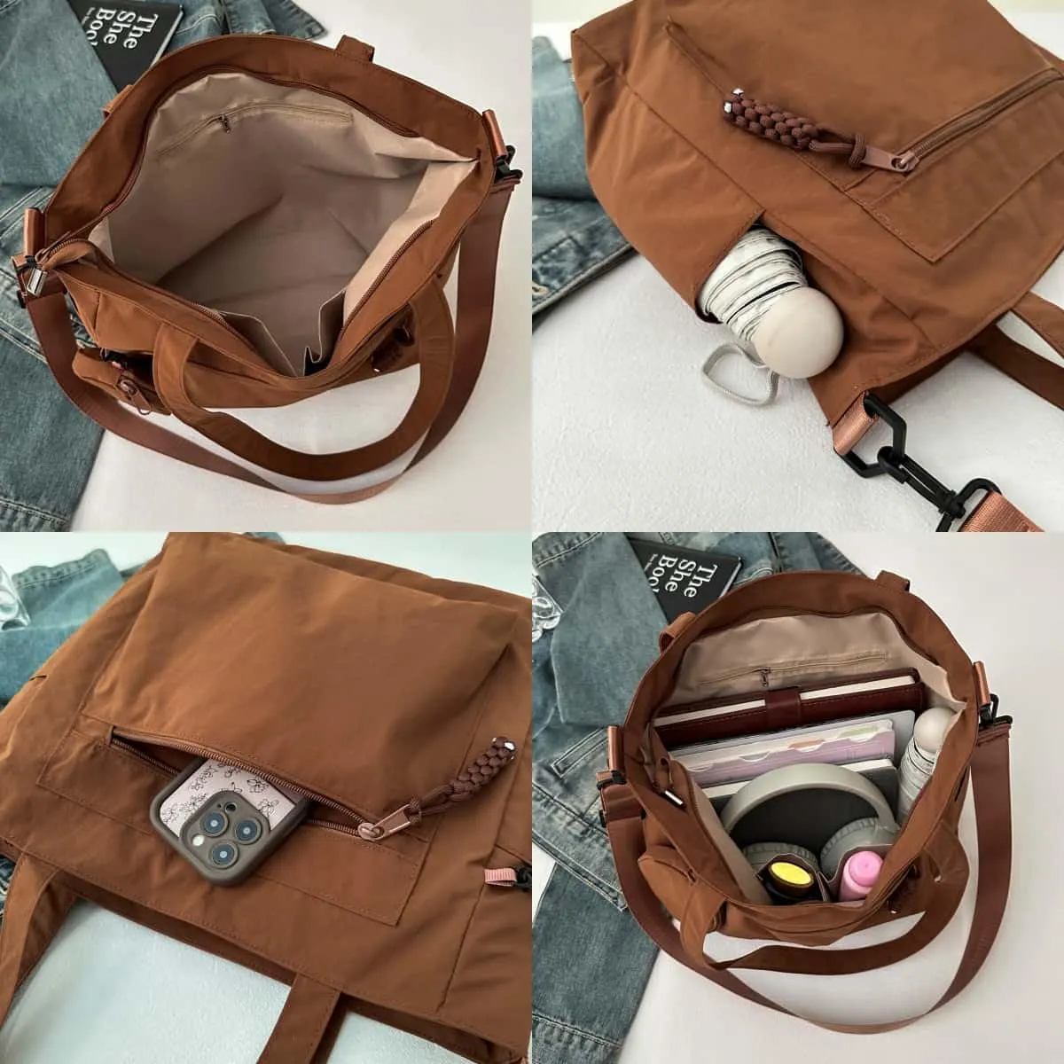 Casual Crossbody Bag Nylon Plain Messenger Bag Hobo Shoulder Bag Travel Daypacks