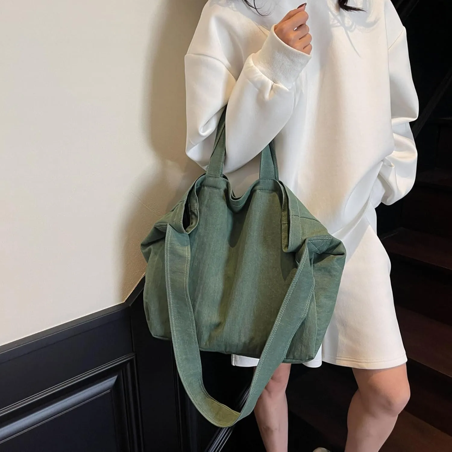 Casual Crossbody Bag Plain Messenger Bag Hobo Shoulder Bag Travel Daypacks