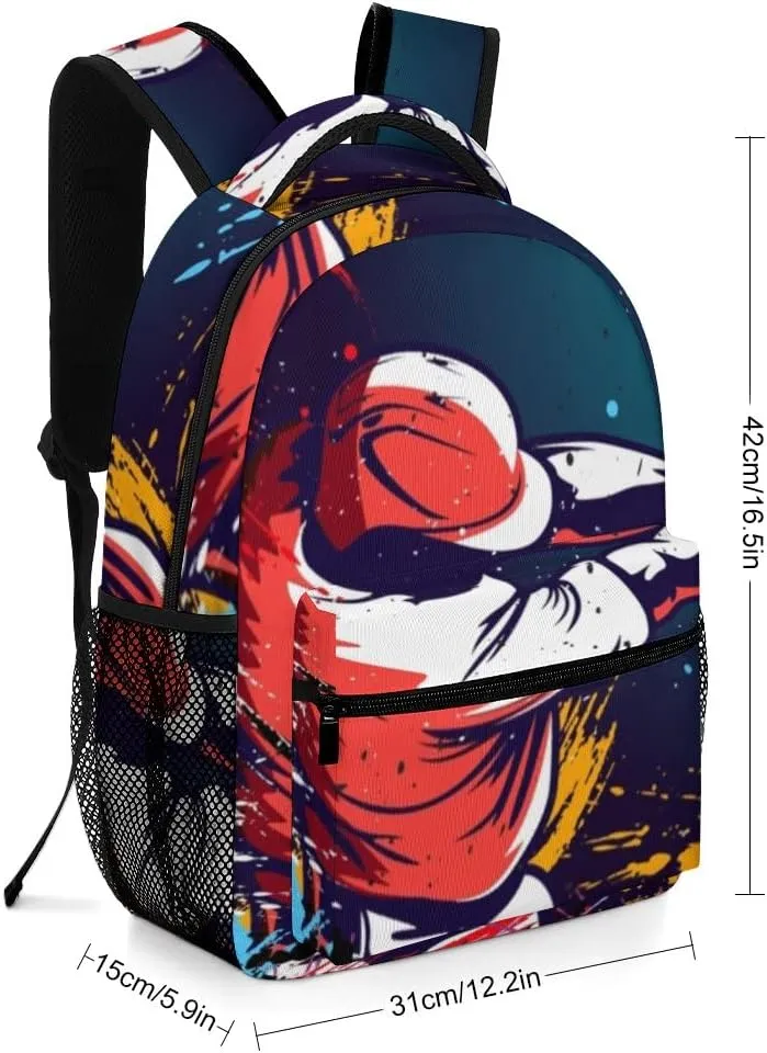 Casual Daypacks Backpacks Laptop Backpack Baseball Player Cool Work Bussiness School Students Bookbag Travel Hiking Gym Bags Waterproof Lightweight Women Men 16.5x12x6 Inch