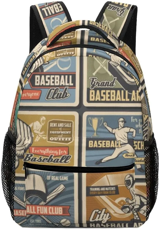 Casual Daypacks Backpacks Laptop Backpack Baseball Player Vintage Work Bussiness School Students Bookbag Travel Hiking Gym Bags Waterproof Lightweight Women Men 16.5x12x6 Inch