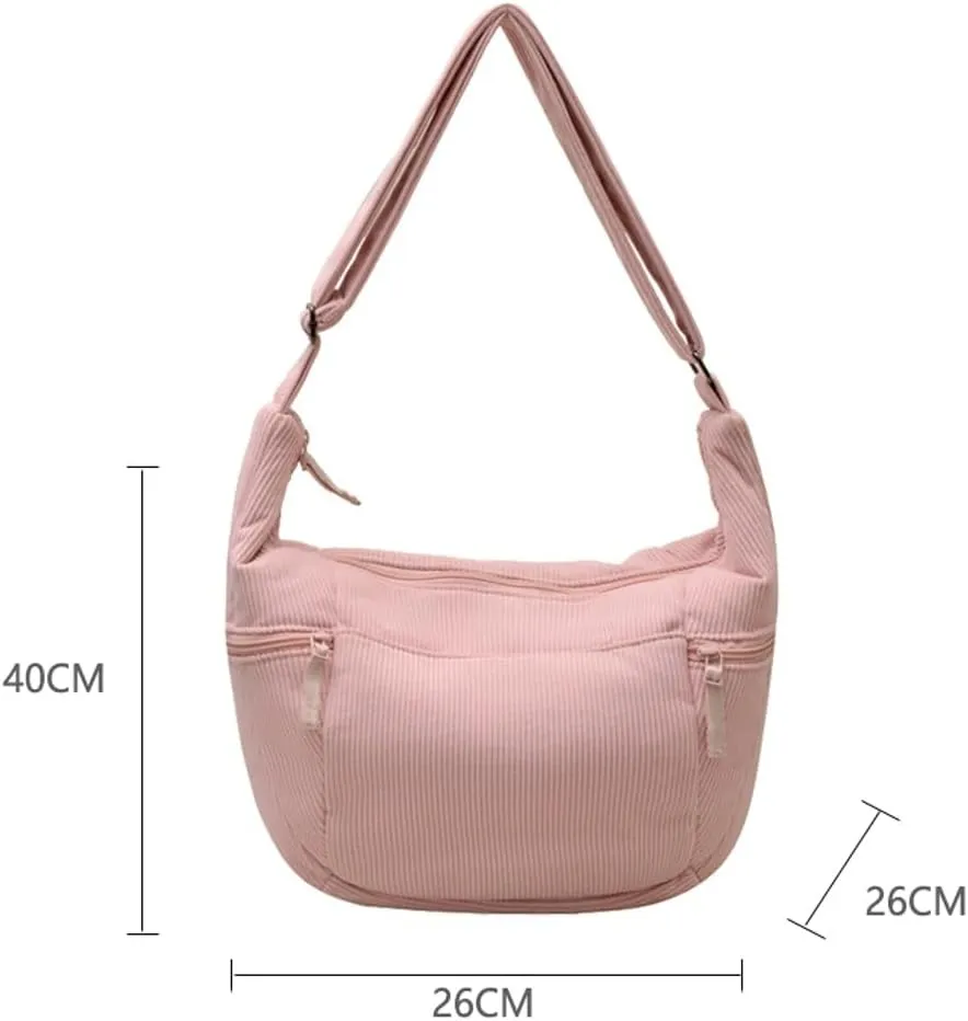 Casual Dumpling Purse for Women Pure Color Cross Body Bags with Large Capacity Athletic Striped Sling Shoulder Bags
