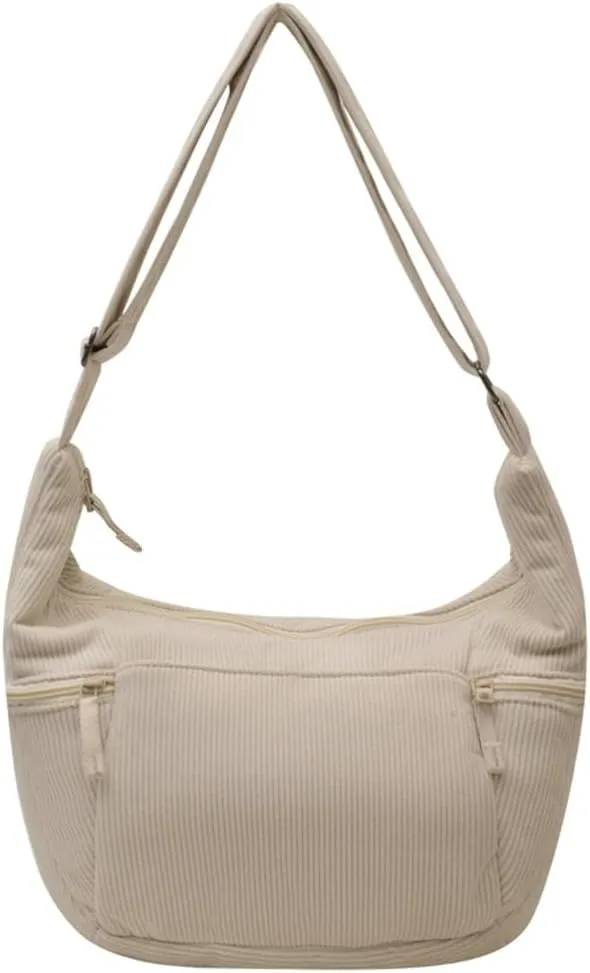 Casual Dumpling Purse for Women Pure Color Cross Body Bags with Large Capacity Athletic Striped Sling Shoulder Bags