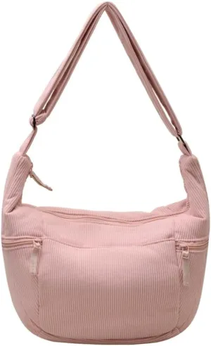 Casual Dumpling Purse for Women Pure Color Cross Body Bags with Large Capacity Athletic Striped Sling Shoulder Bags
