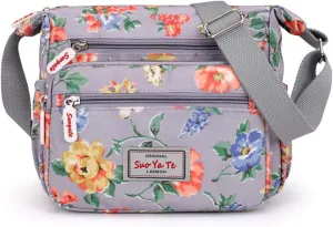 Casual Nylon Floral Shoulder Bag For Women Crossbody Bag Messenger Bags Travel Handbags With Adjustable Strap Waterproof
