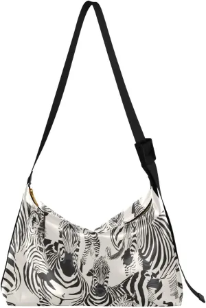 Casual Shoulder Bag Crossbody Zebra Animal Wildlife Hobo Handbag Purses with Wide Shoulder Strap Trendy Large Messenger Bag Tote Bags for Women Men