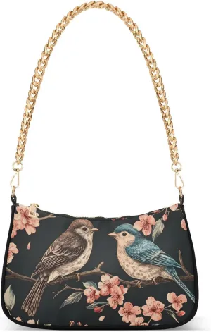 CEBUGI Crossbody Bags for Women Shoulder Purse Bird Flower Handbags Stylish Clutch Purse with Chain Strap