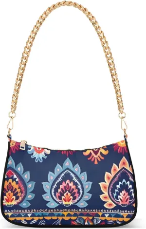 CEBUGI Crossbody Bags for Women Shoulder Purse Boho Floral Handbags Stylish Clutch Purse with Chain Strap