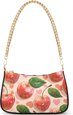 CEBUGI Crossbody Bags for Women Shoulder Purse Cherry Pattern Handbags Stylish Clutch Purse with Chain Strap