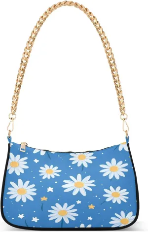 CEBUGI Crossbody Bags for Women Shoulder Purse Daisies Handbags Stylish Clutch Purse with Chain Strap