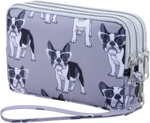 Cellphone Wristlet Wallets for Women Large Capacity Clutch Purse 3 Zipper Compartments 6 Card Slots Anti-water Handbag