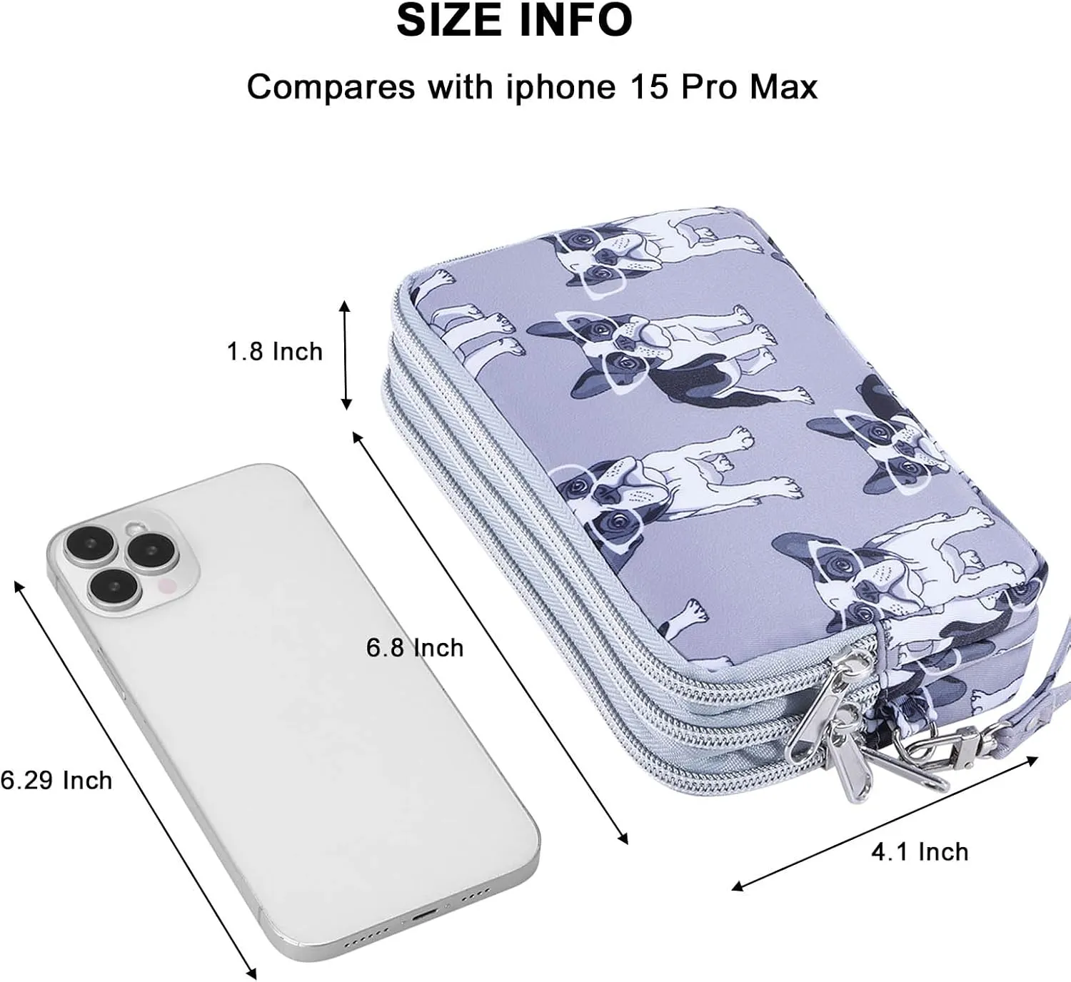 Cellphone Wristlet Wallets for Women Large Capacity Clutch Purse 3 Zipper Compartments 6 Card Slots Anti-water Handbag