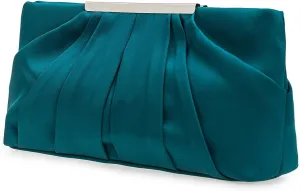 CHARMING TAILOR Clutch Evening Bag Elegant Pleated Satin Formal Handbag Simple Classy Purse for Women