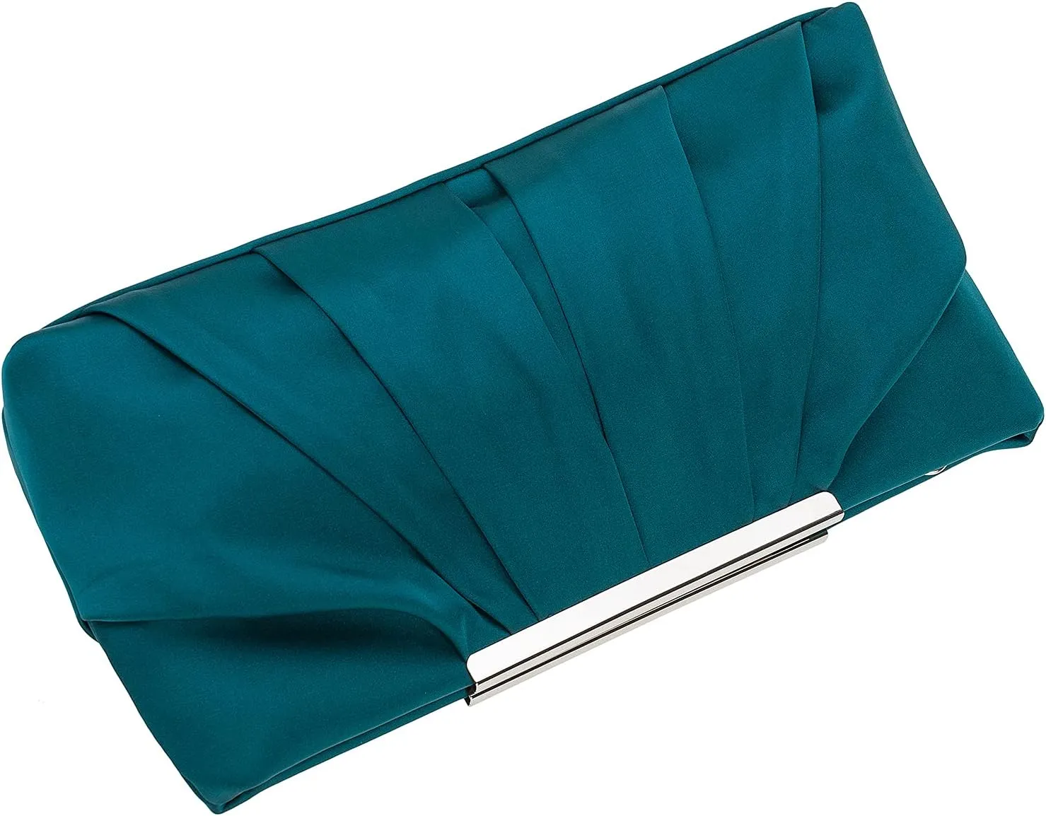 CHARMING TAILOR Clutch Evening Bag Elegant Pleated Satin Formal Handbag Simple Classy Purse for Women